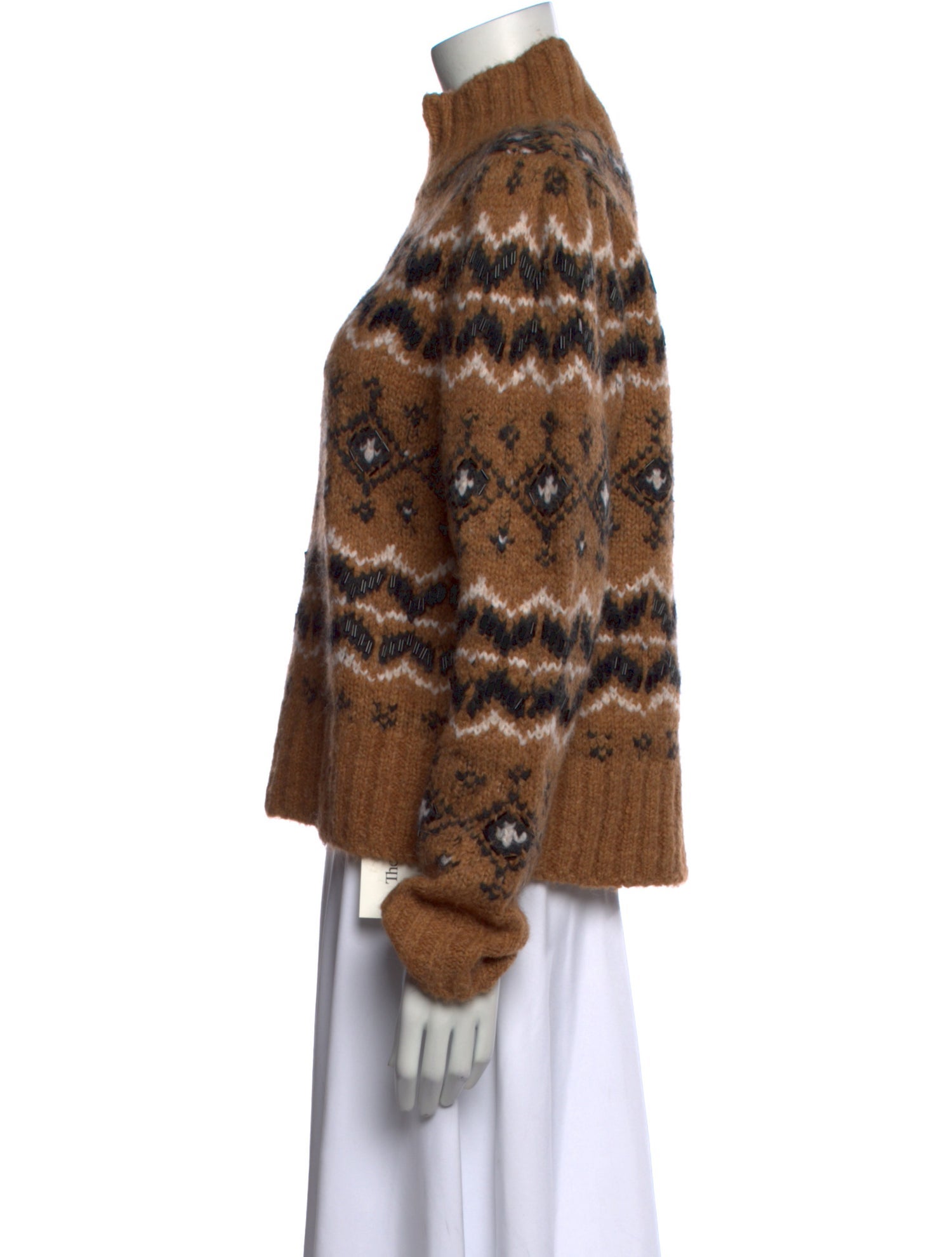 Veronica Beard Printed Turtleneck Sweater