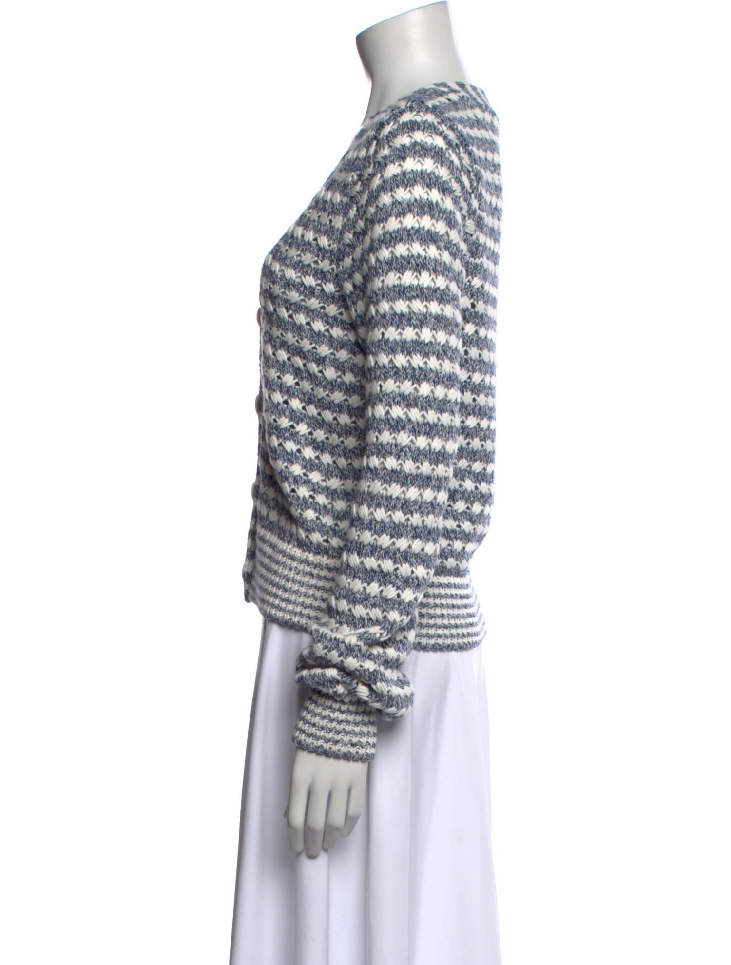 Veronica Beard Striped V-Neck Sweater