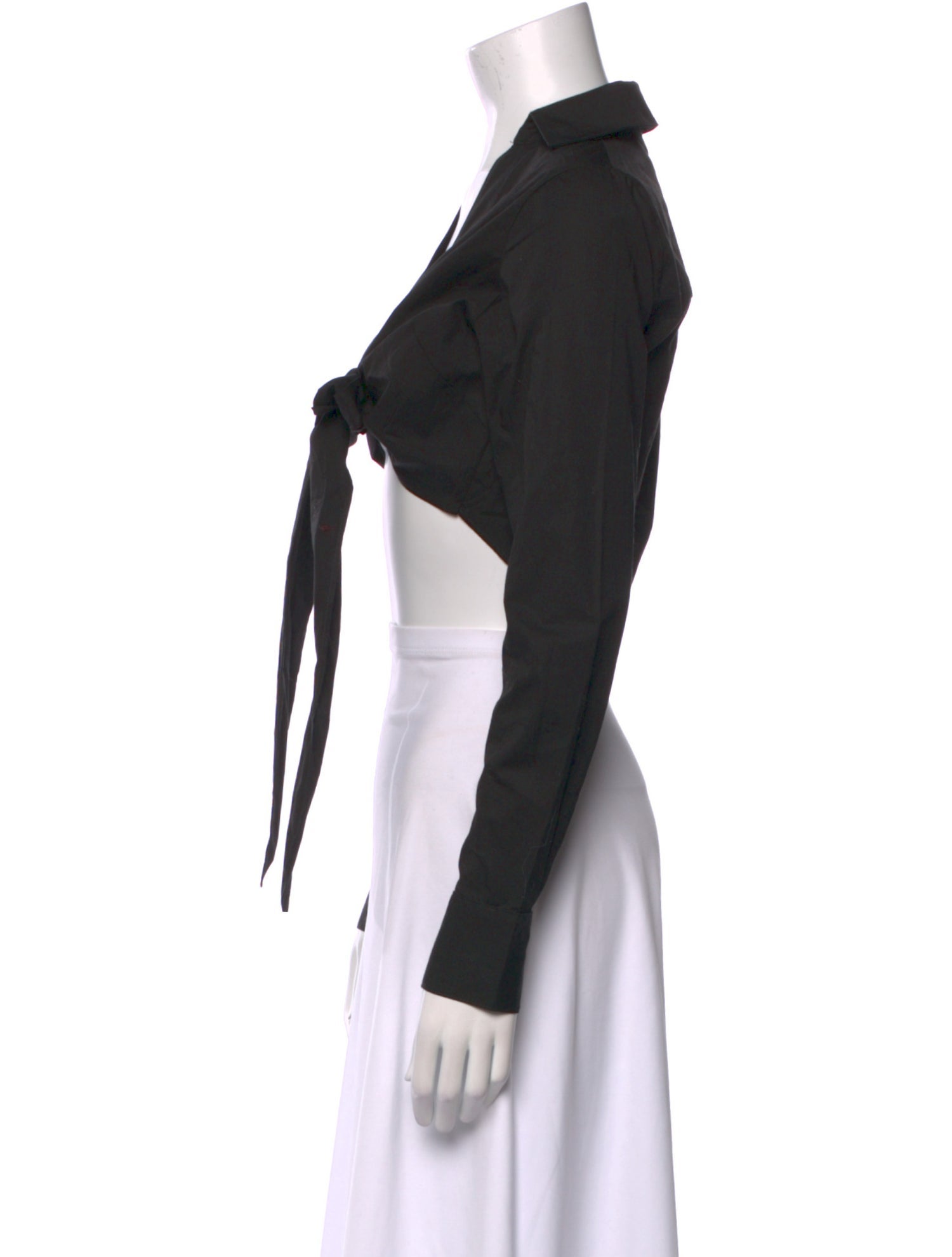 Veronica Beard V-Neck Long Sleeve Crop Top