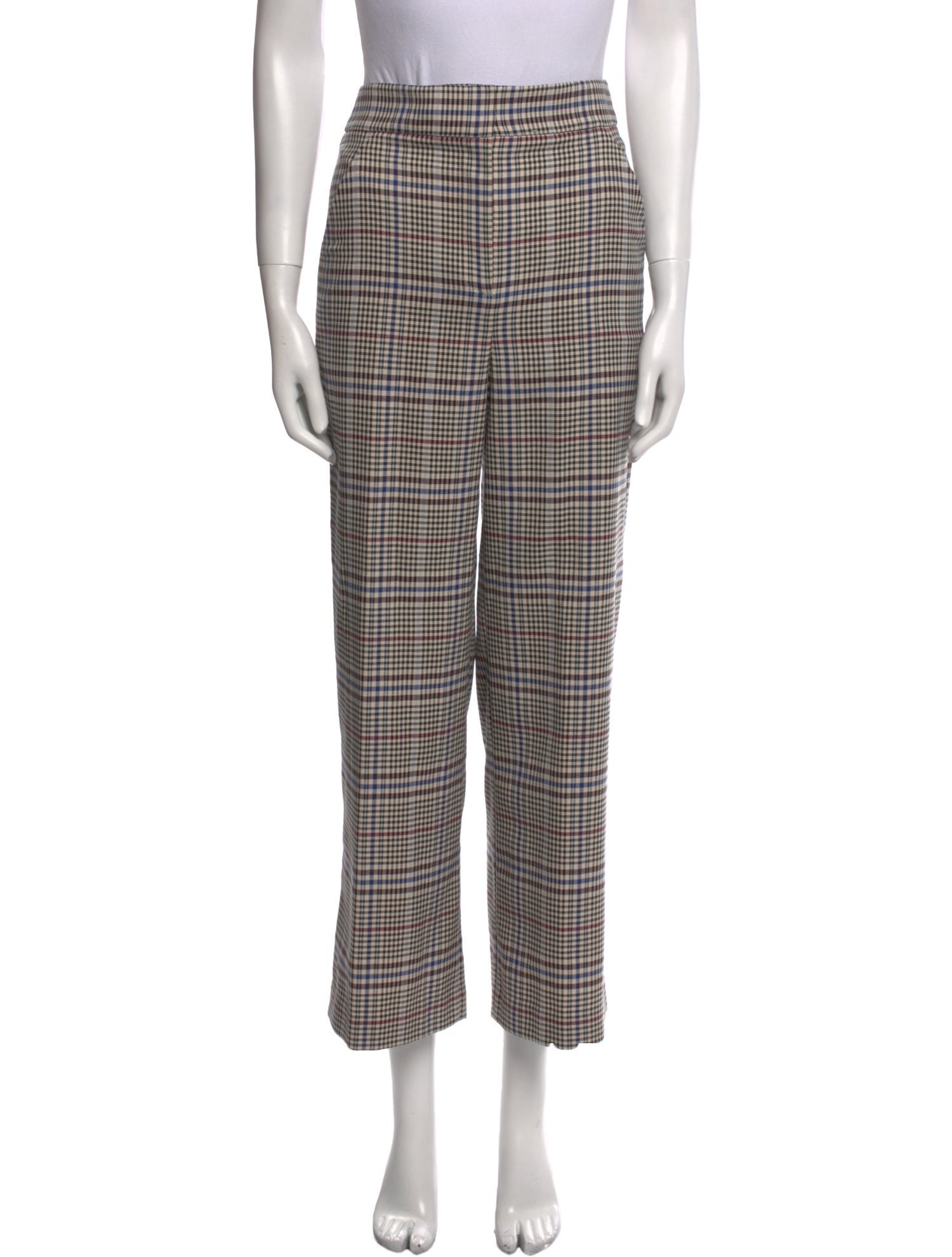 Veronica Beard Plaid Print Wide Leg Pants w/ Tags