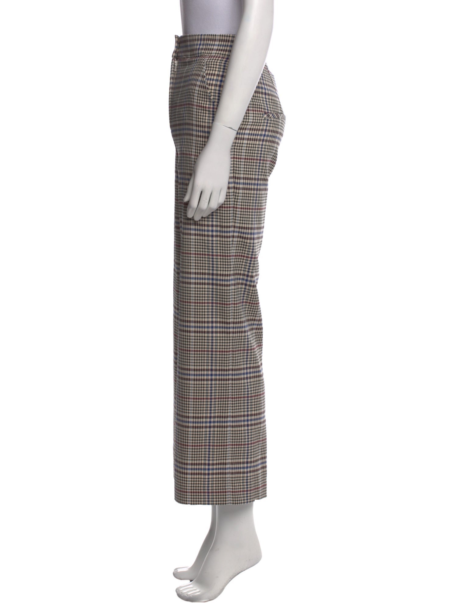 Veronica Beard Plaid Print Wide Leg Pants w/ Tags