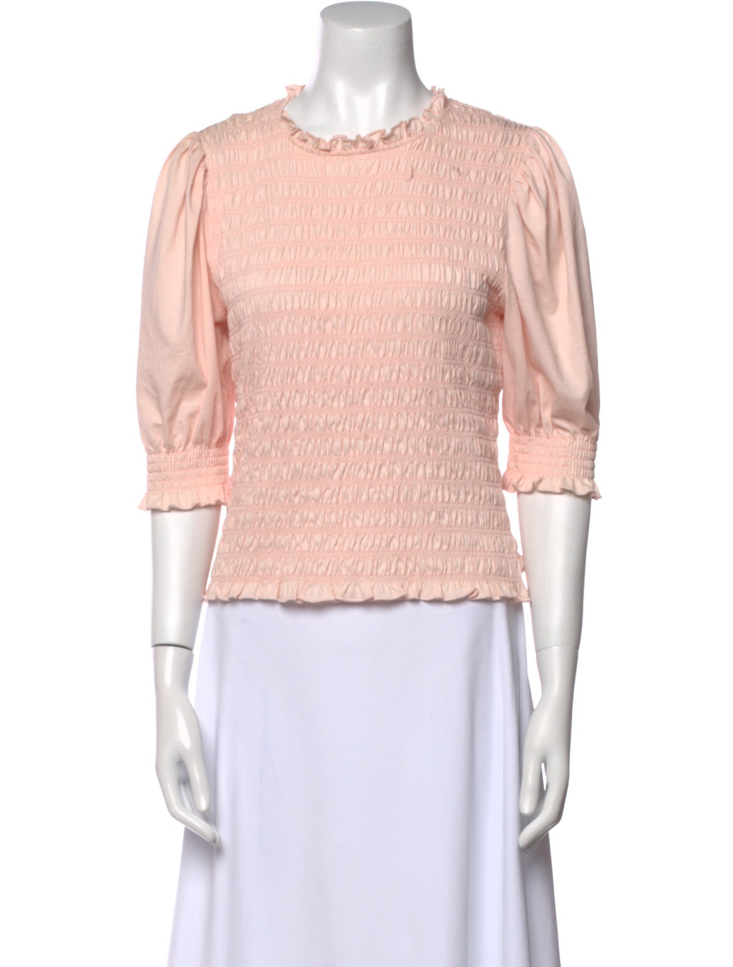 Veronica Beard Crew Neck Three-Quarter Sleeve Top