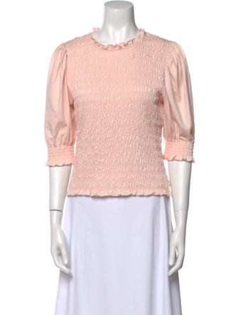 Veronica Beard Crew Neck Three-Quarter Sleeve Top