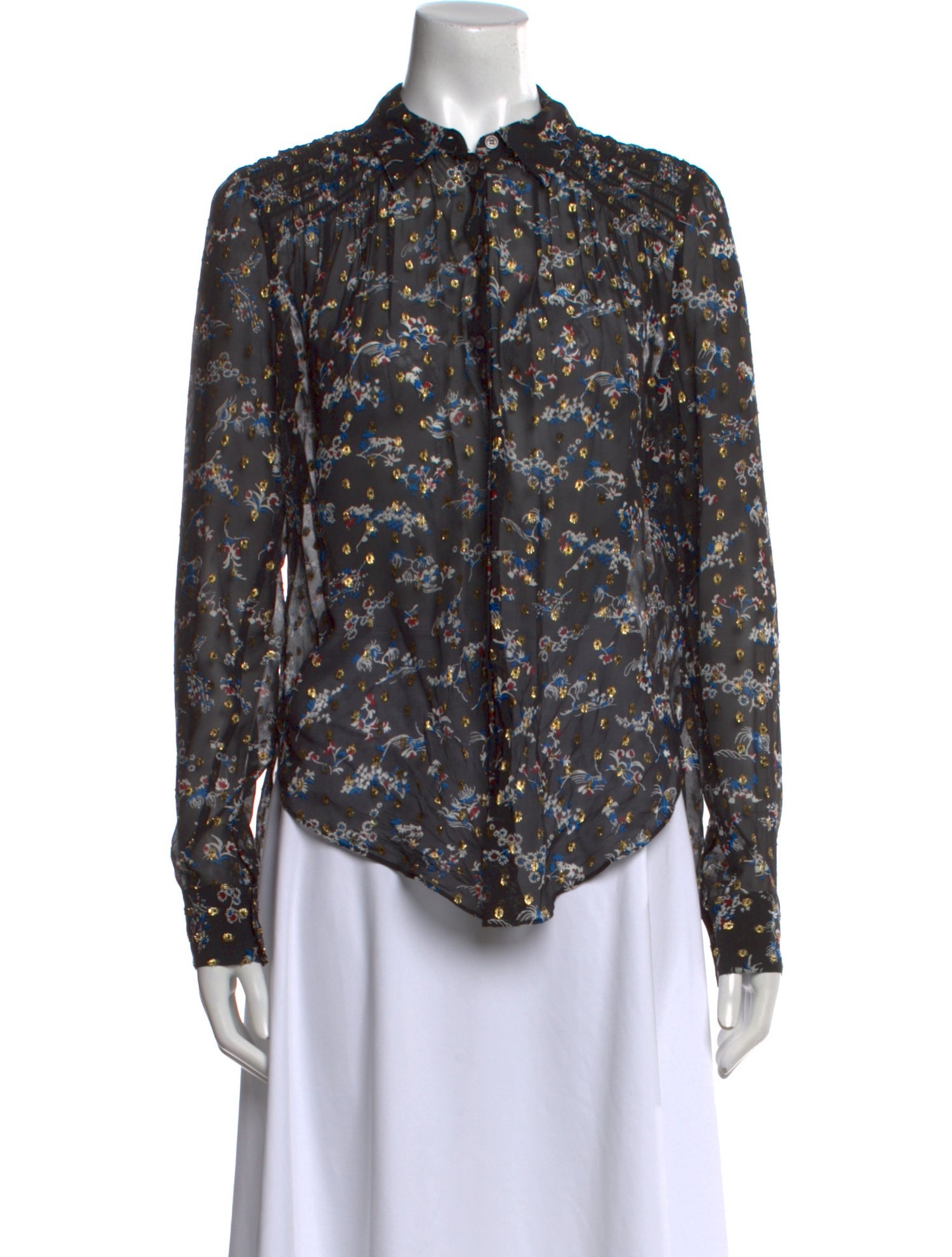 Veronica Beard Silk Floral Print Blouse