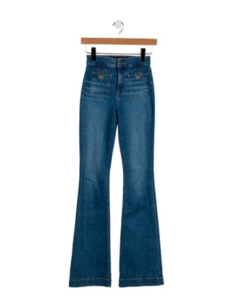 Veronica Beard Mid-Rise Wide Leg Jeans