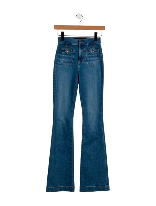 Veronica Beard Mid-Rise Wide Leg Jeans