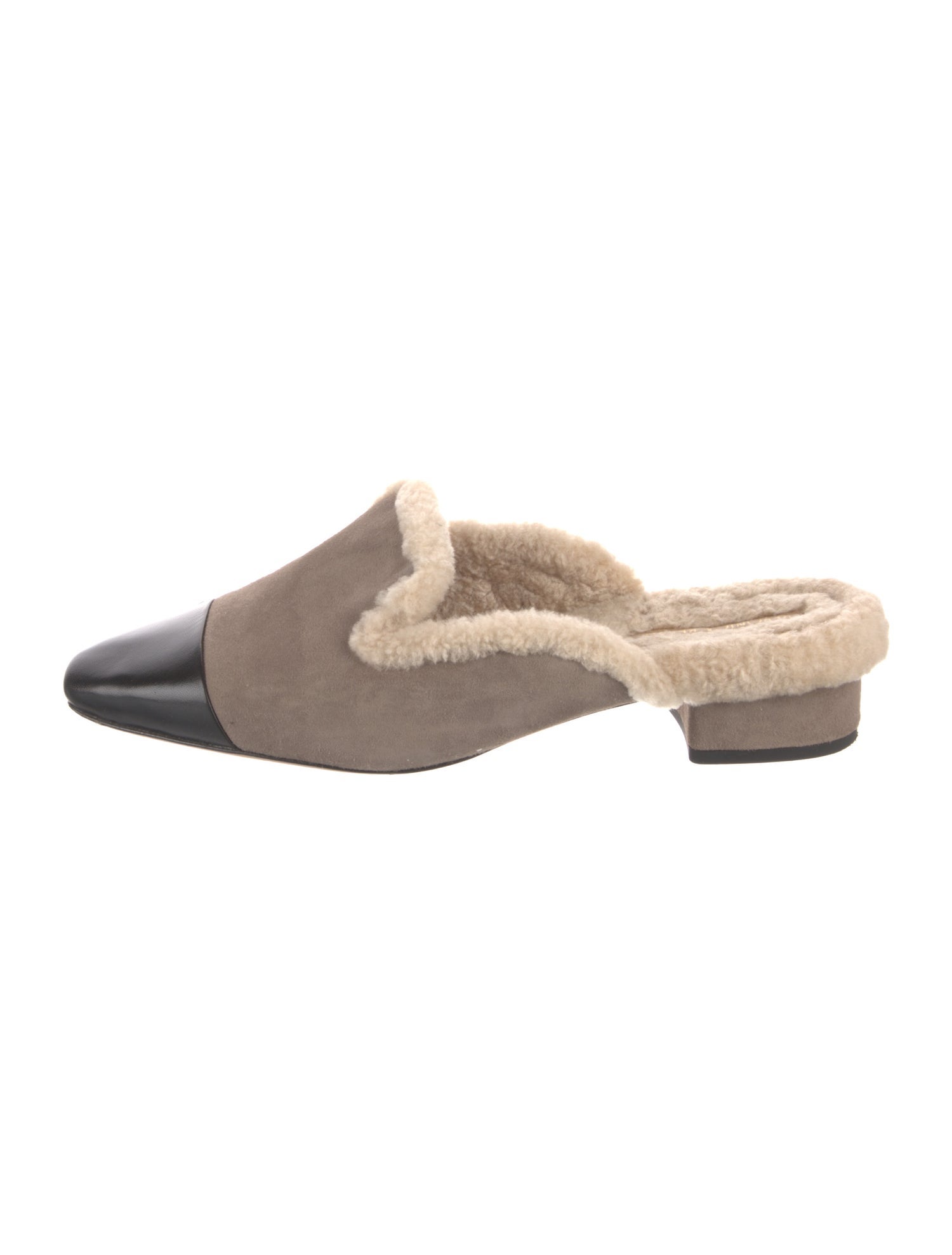 Veronica Beard Suede Colorblock Pattern Mules