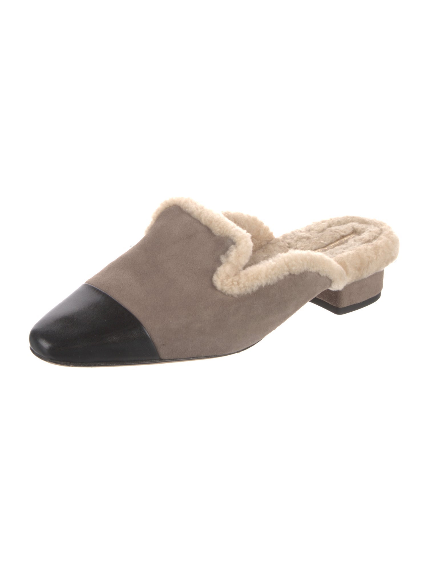Veronica Beard Suede Colorblock Pattern Mules