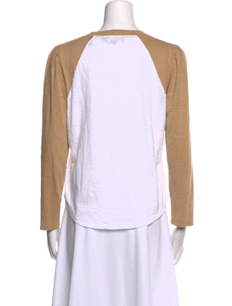 Veronica Beard Scoop Neck Long Sleeve Top