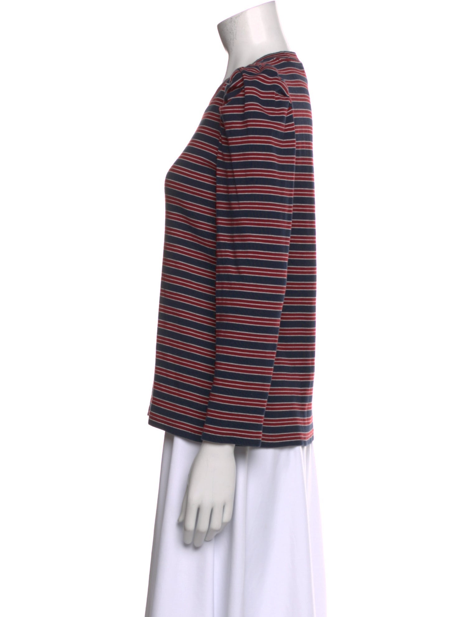 Veronica Beard Striped Crew Neck Top