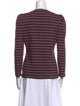 Veronica Beard Striped Crew Neck Top