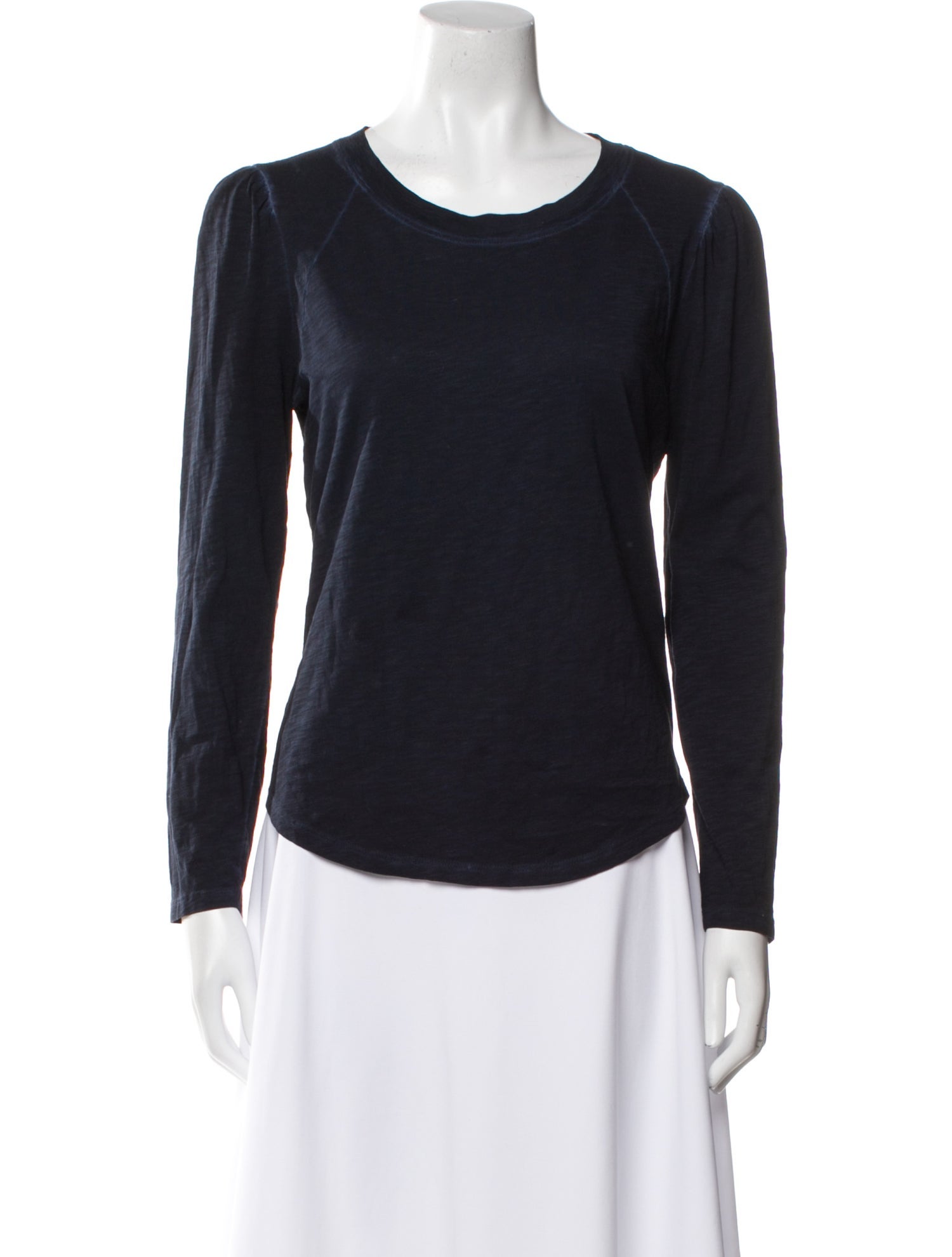 Veronica Beard Scoop Neck Long Sleeve Top