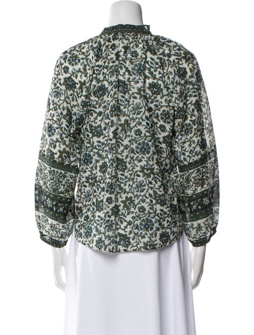 Veronica Beard Floral Print Mock Neck Blouse