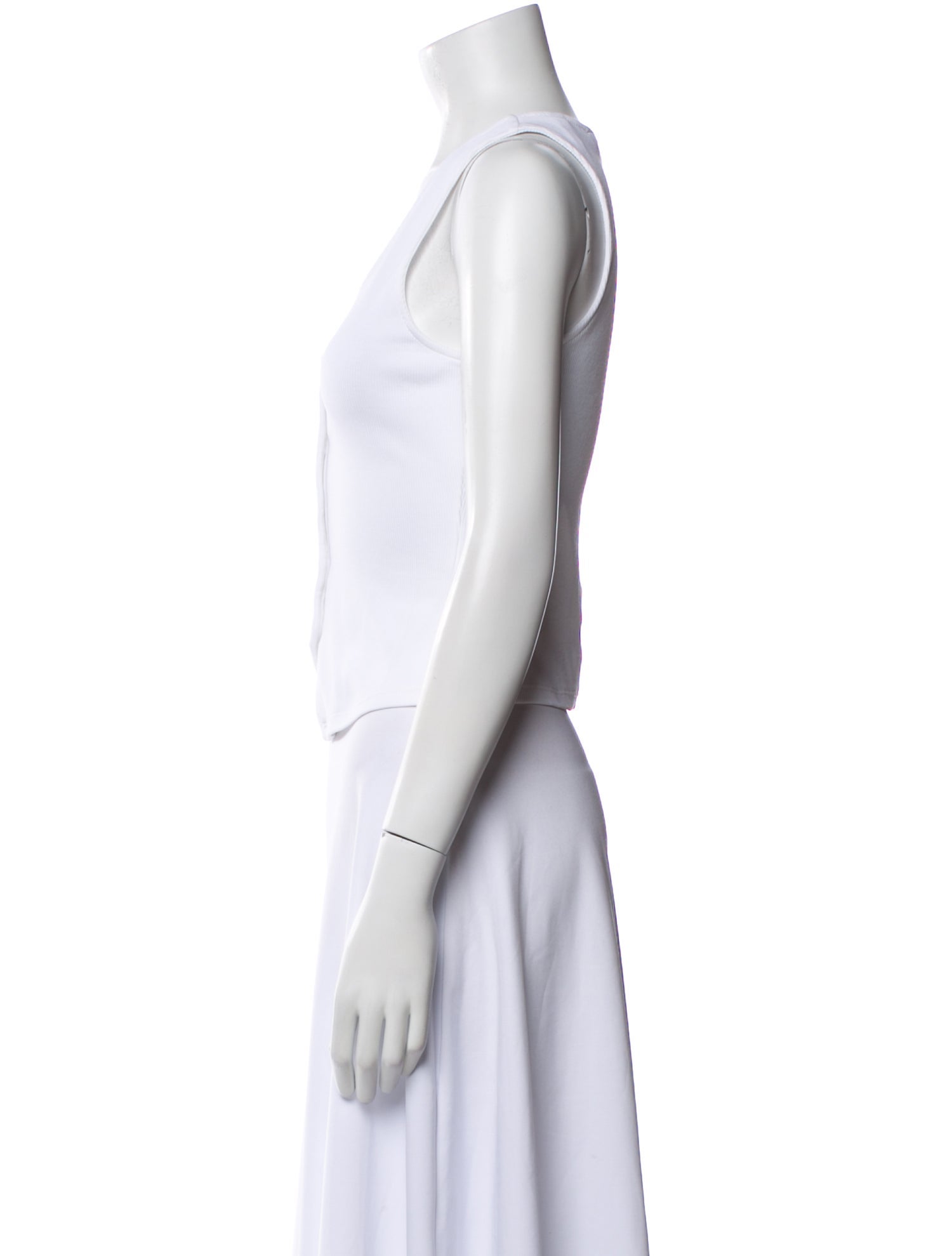 Veronica Beard V-Neck Sleeveless Crop Top