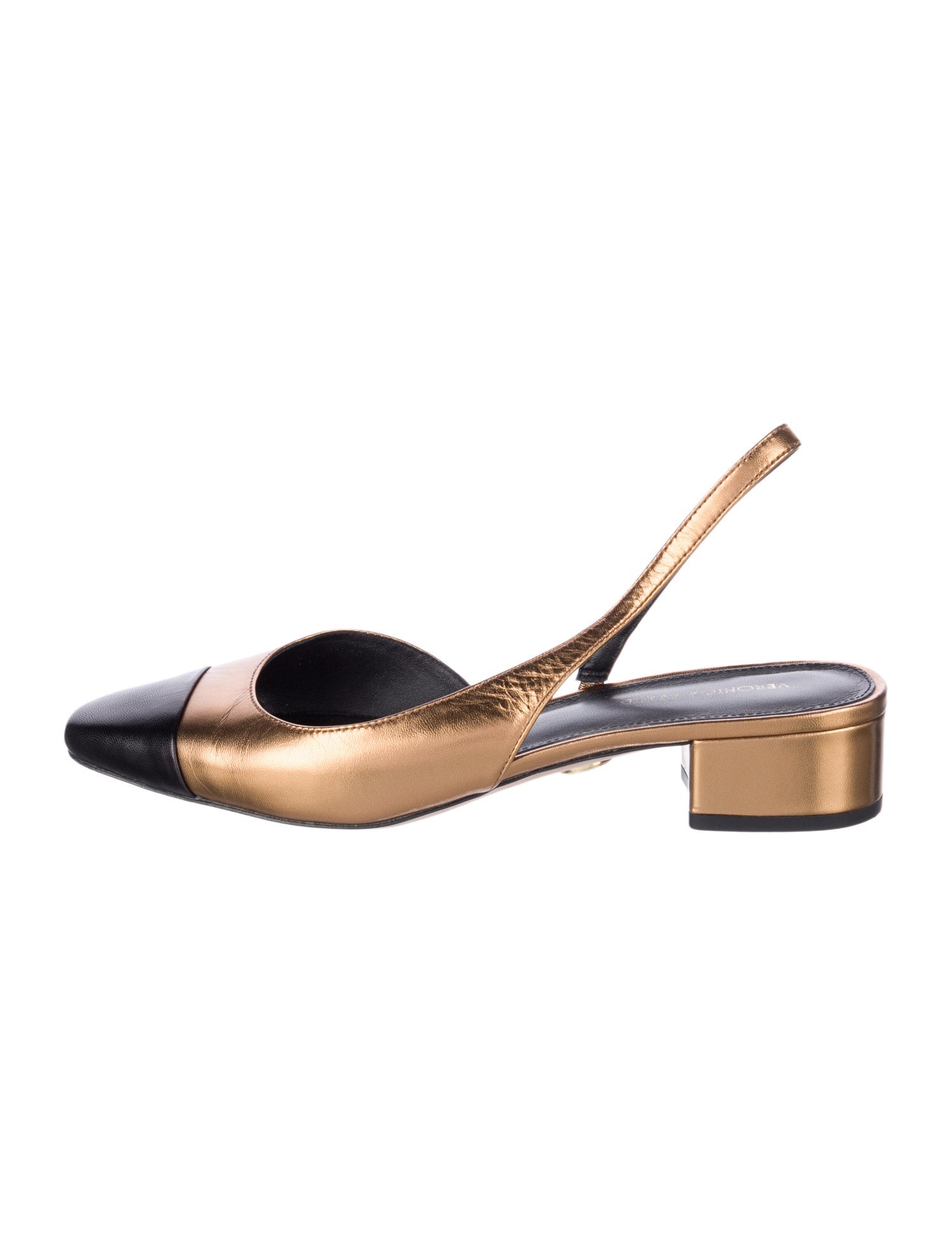 Veronica Beard Leather Colorblock Pattern Slingback Flats