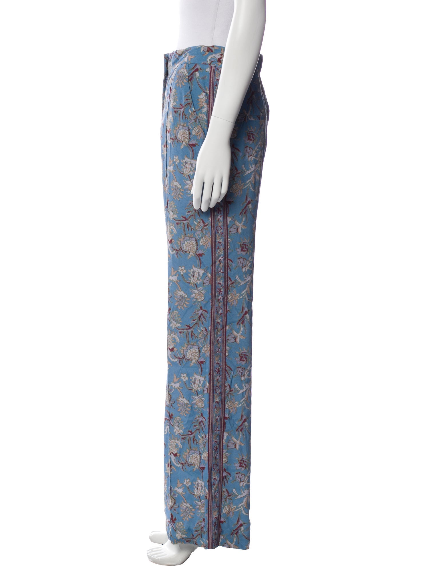 Veronica Beard Floral Print Wide Leg Pants