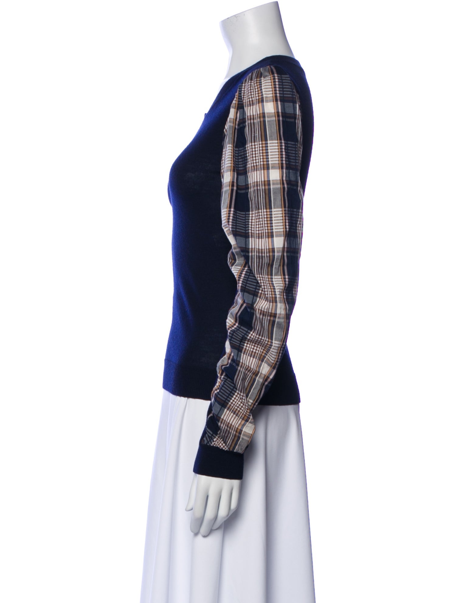 Veronica Beard Merino Wool Scoop Neck Sweatshirt