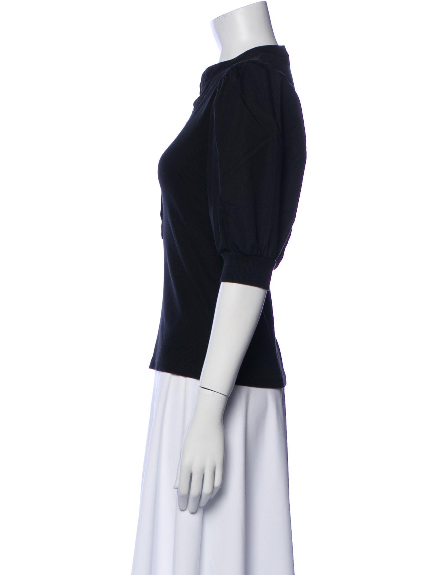 Veronica Beard V-Neck Three-Quarter Sleeve Polo