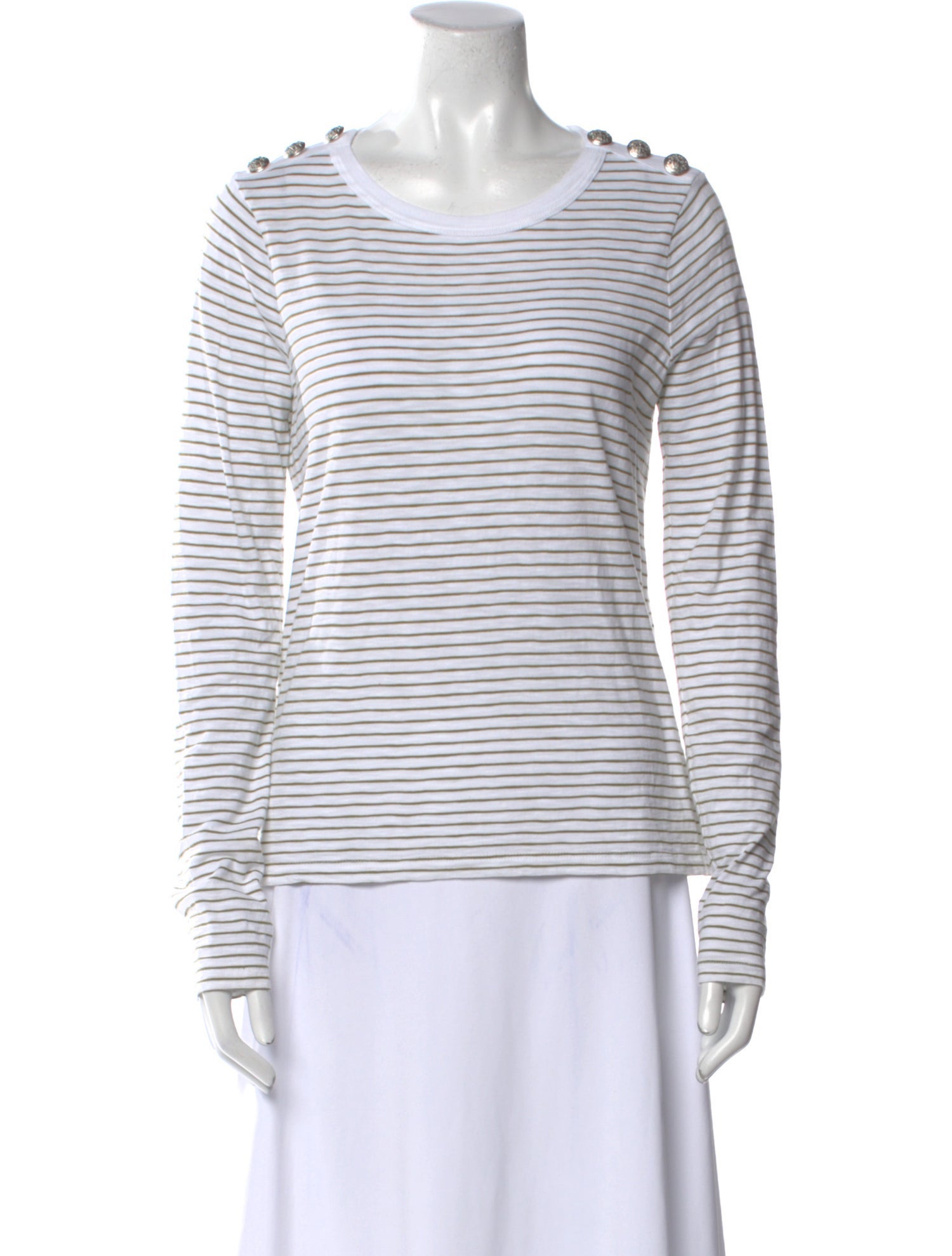 Veronica Beard Striped Scoop Neck Top