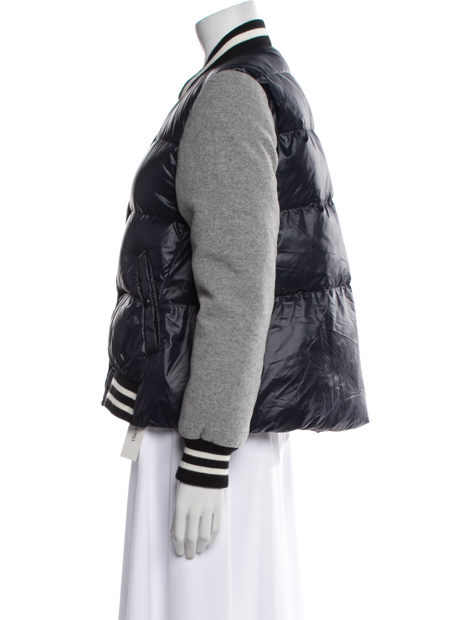 Veronica Beard Colorblock Pattern Down Jacket