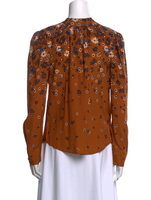 Veronica Beard Silk Printed Button-Up Top