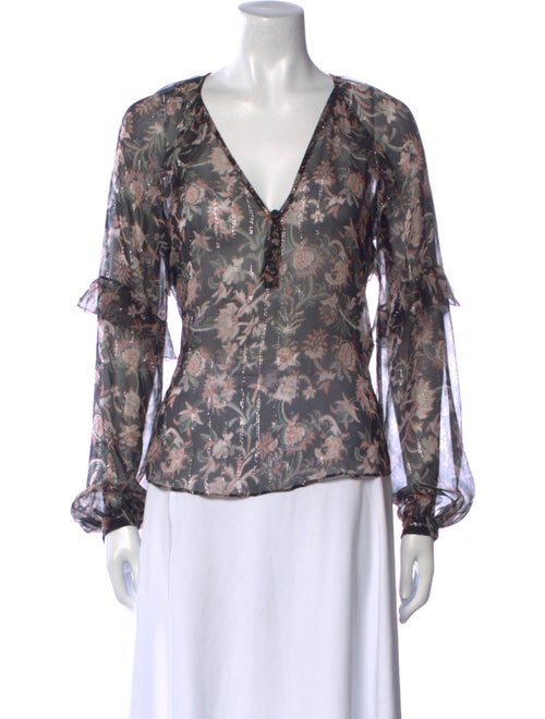 Veronica Beard Silk Floral Print Blouse