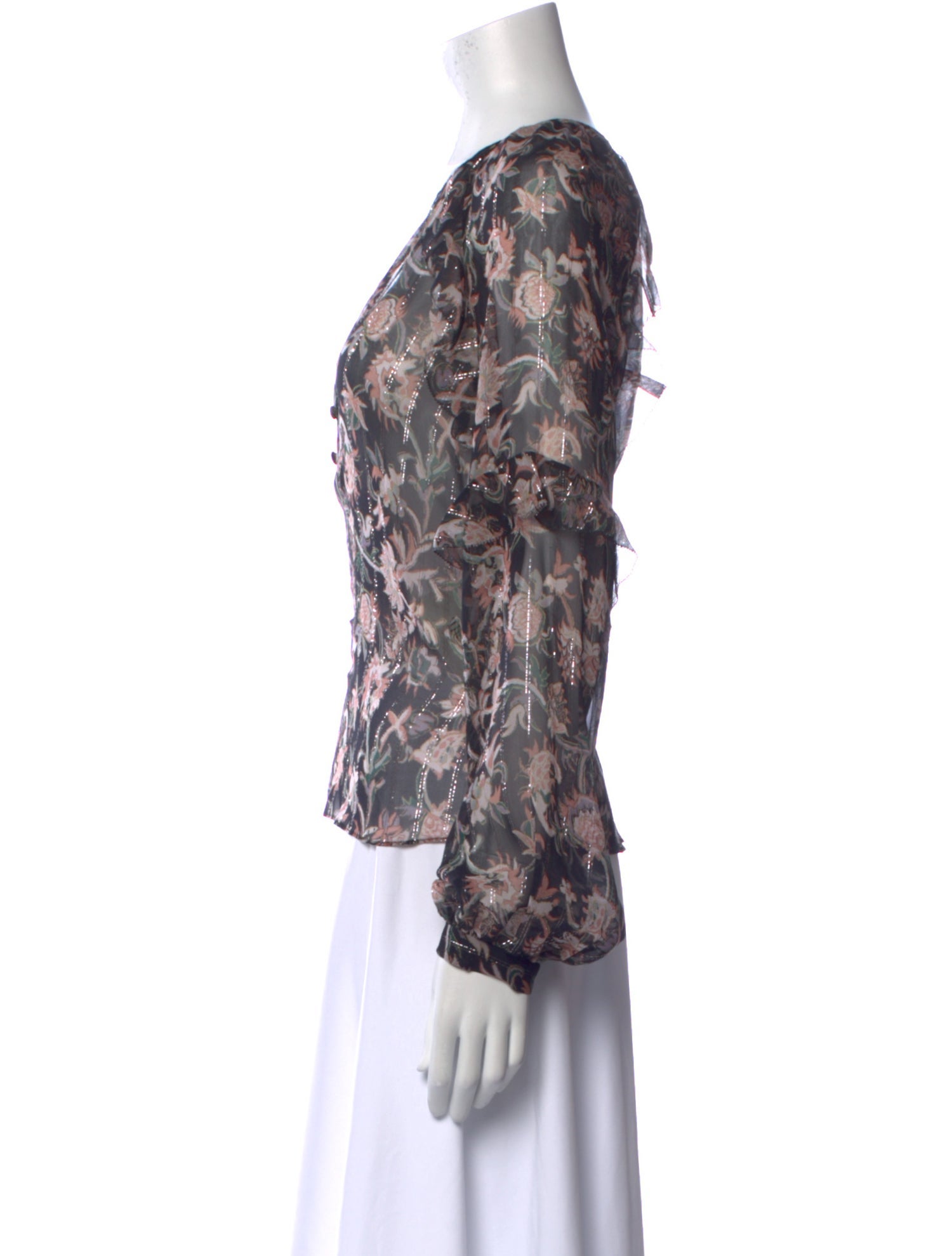 Veronica Beard Silk Floral Print Blouse