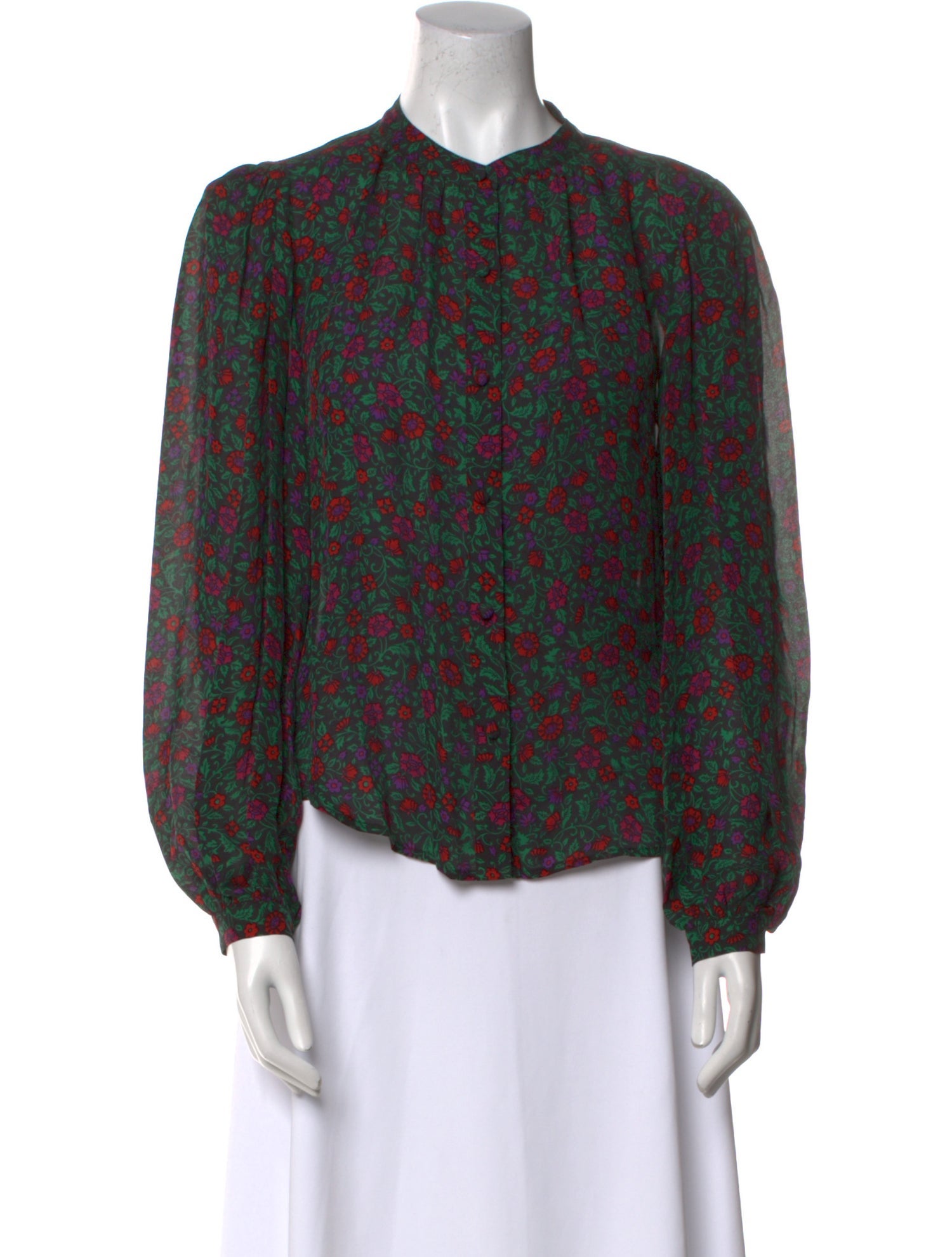 Veronica Beard Silk Floral Print Blouse