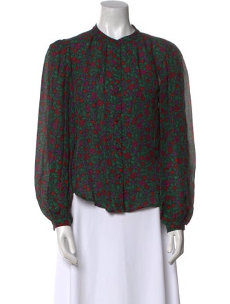Veronica Beard Silk Floral Print Blouse