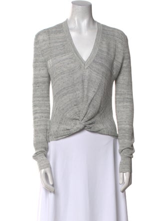 Veronica Beard Linen V-Neck Top