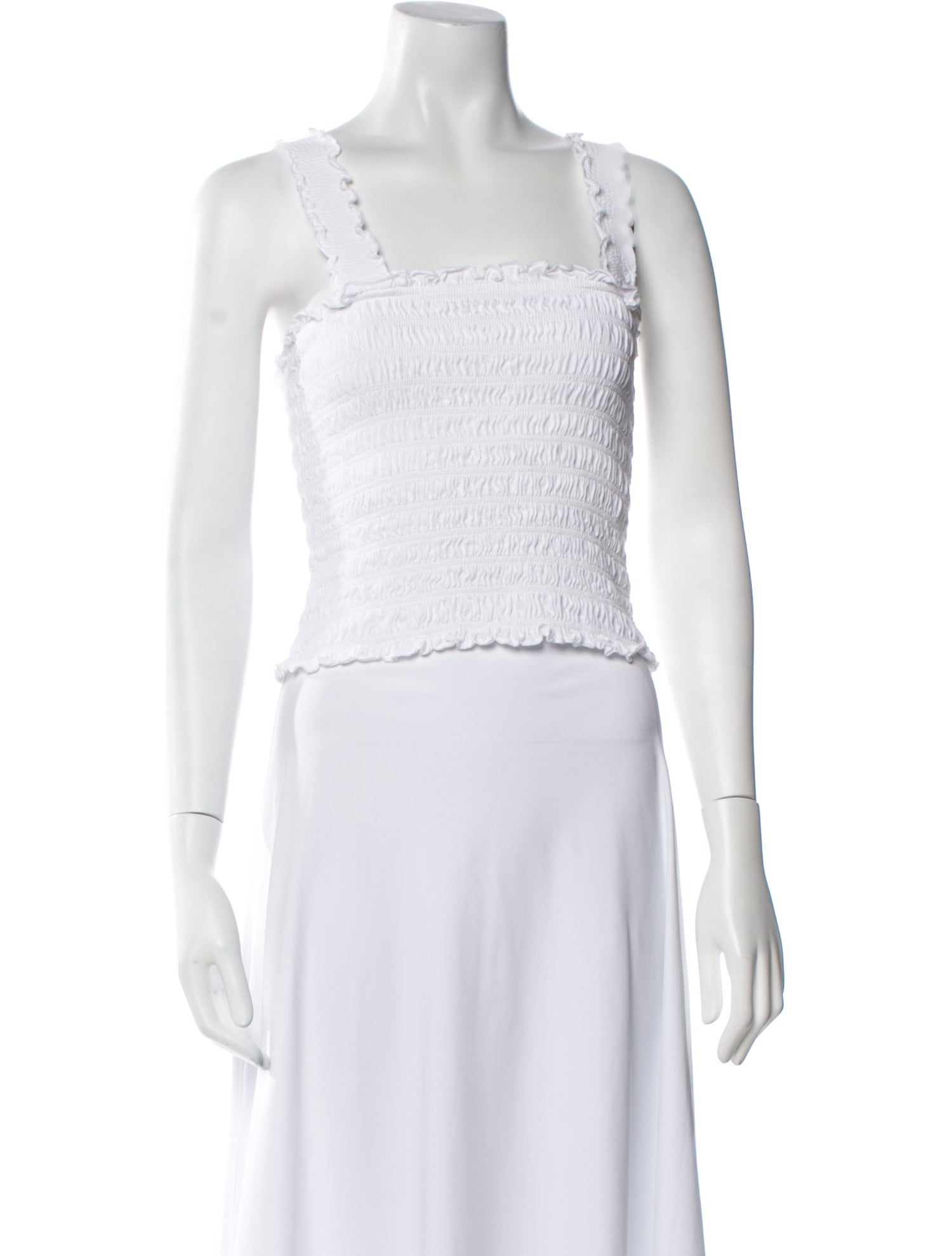 Veronica Beard Square Neckline Sleeveless Crop Top