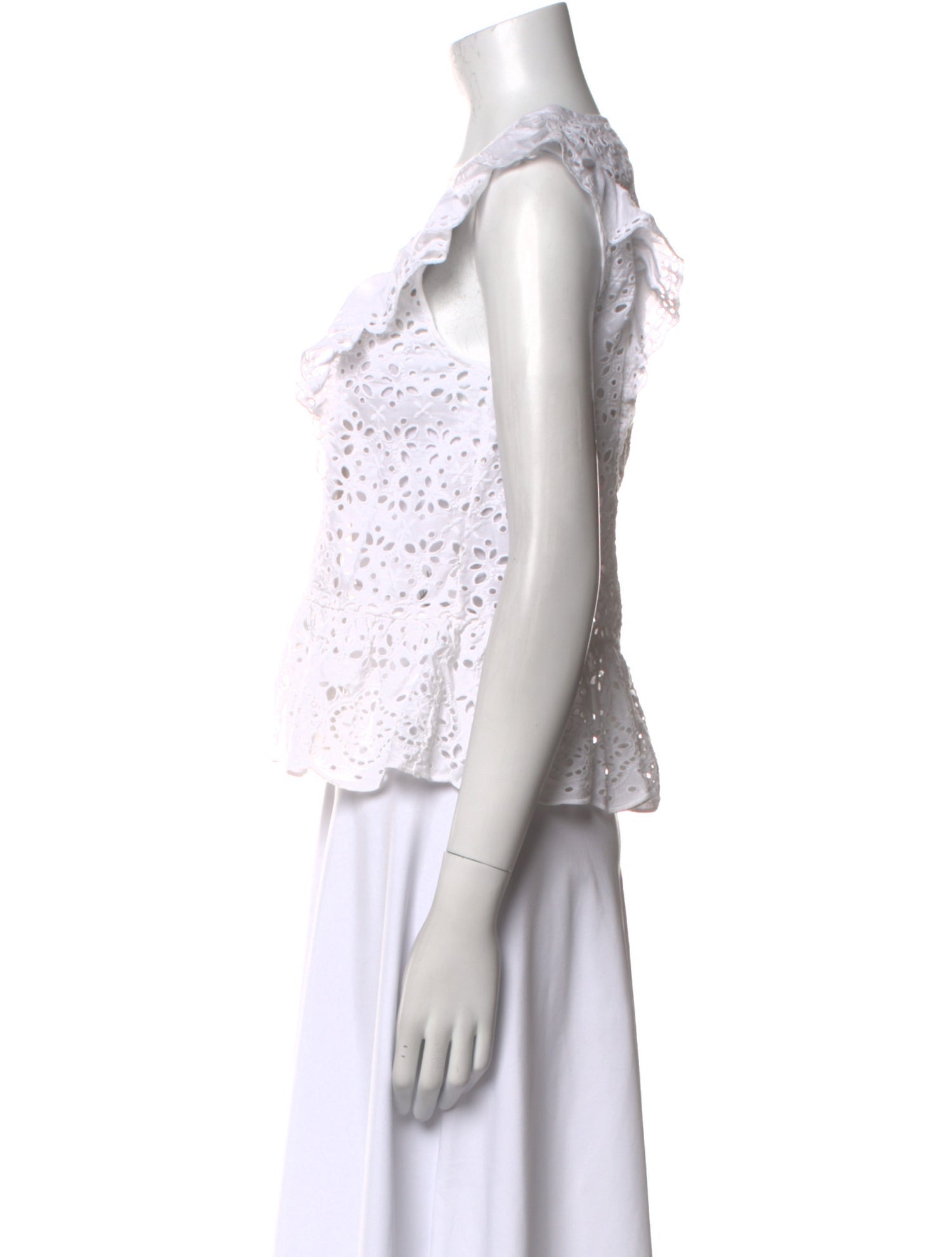 Veronica Beard V-Neck Sleeveless Crop Top