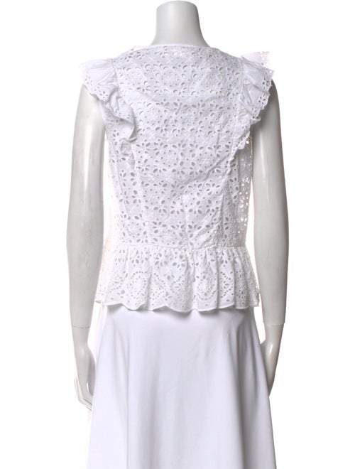 Veronica Beard V-Neck Sleeveless Crop Top