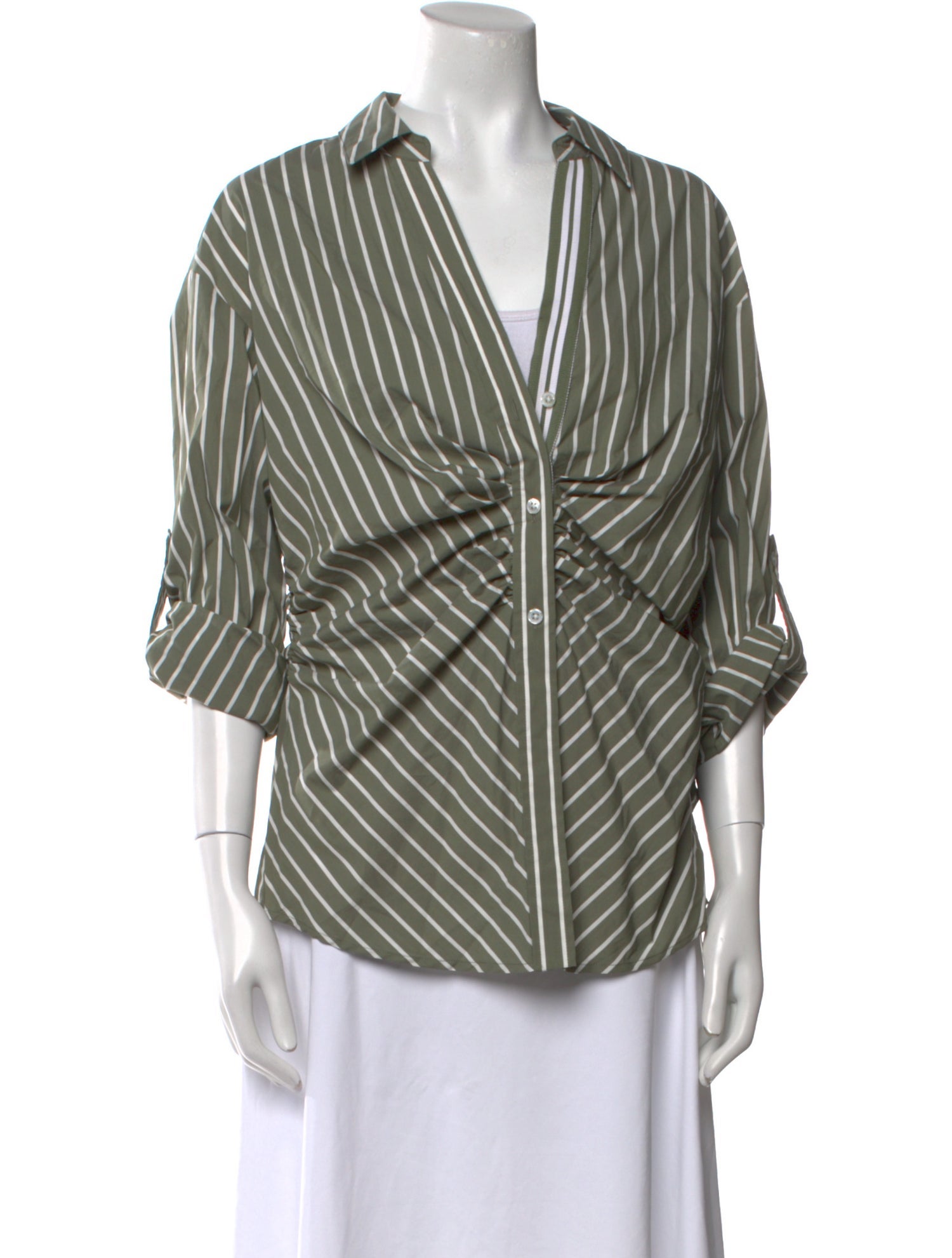 Veronica Beard Striped Three-Quarter Sleeve Blouse w/ Tags