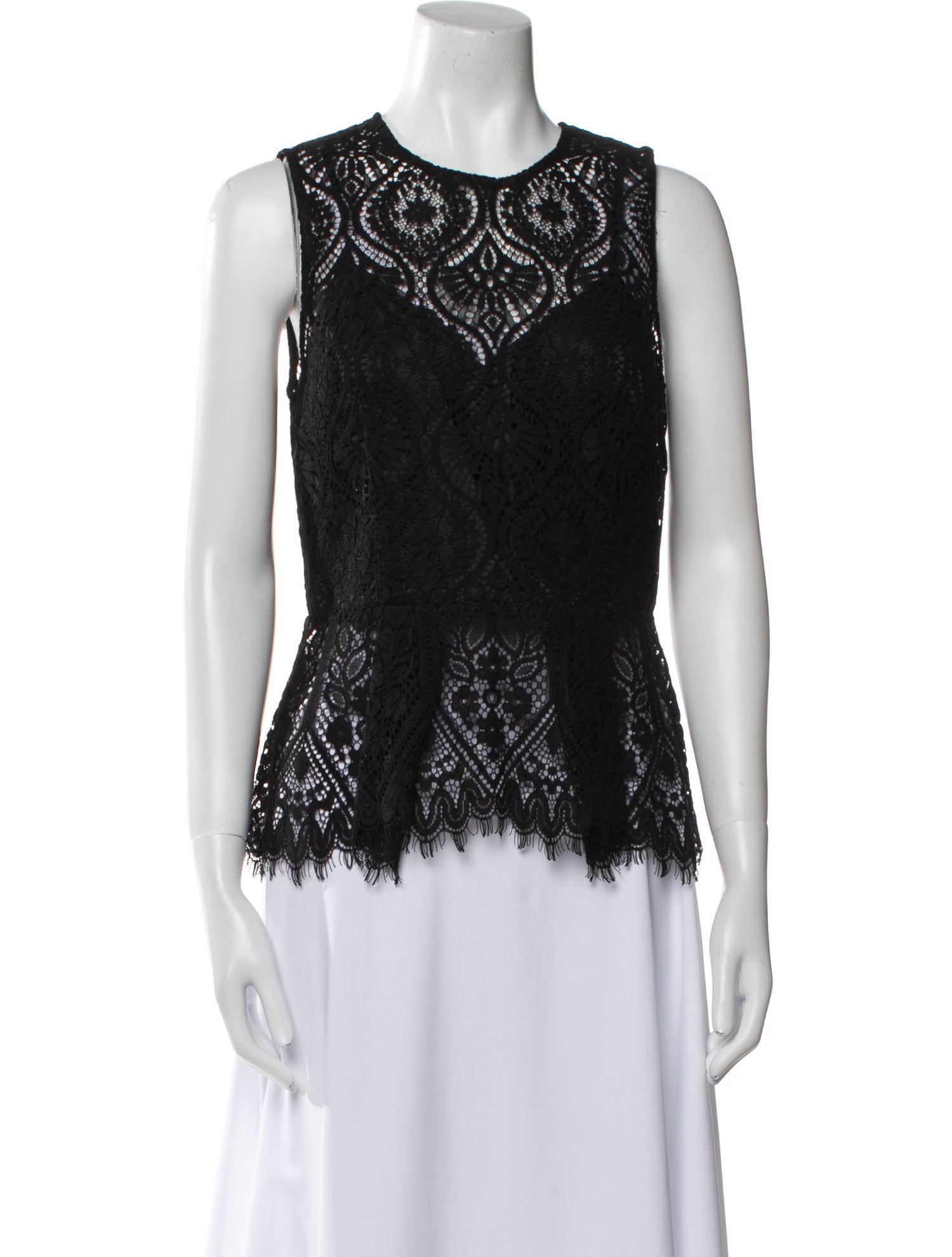 Veronica Beard Lace Pattern Crew Neck Top