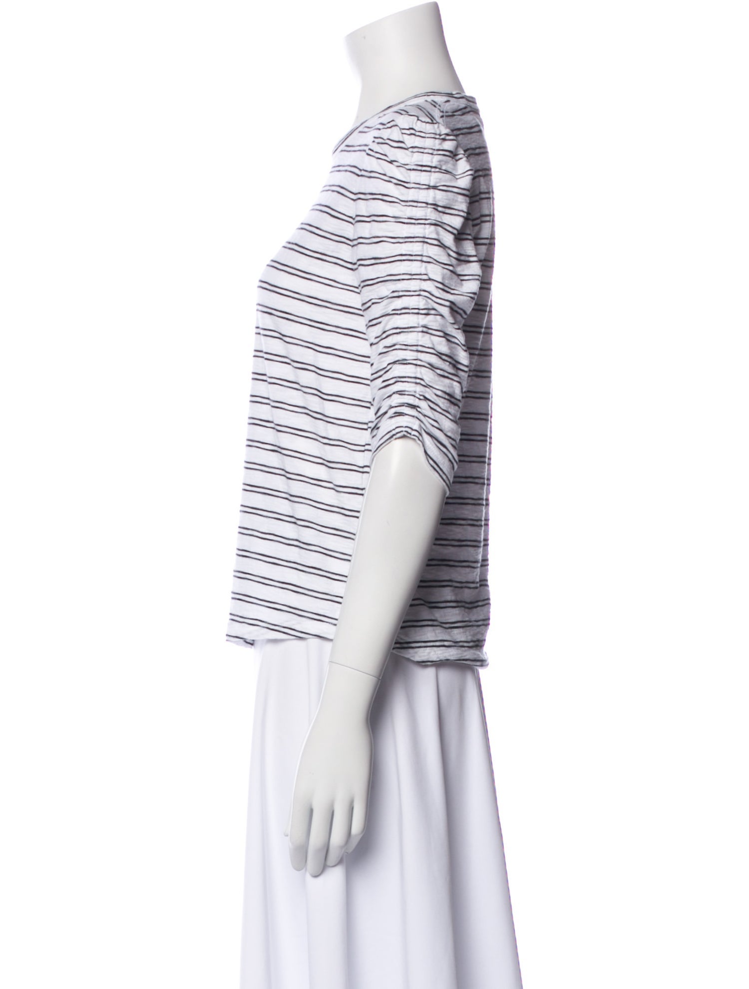 Veronica Beard Striped Bateau Neckline Top