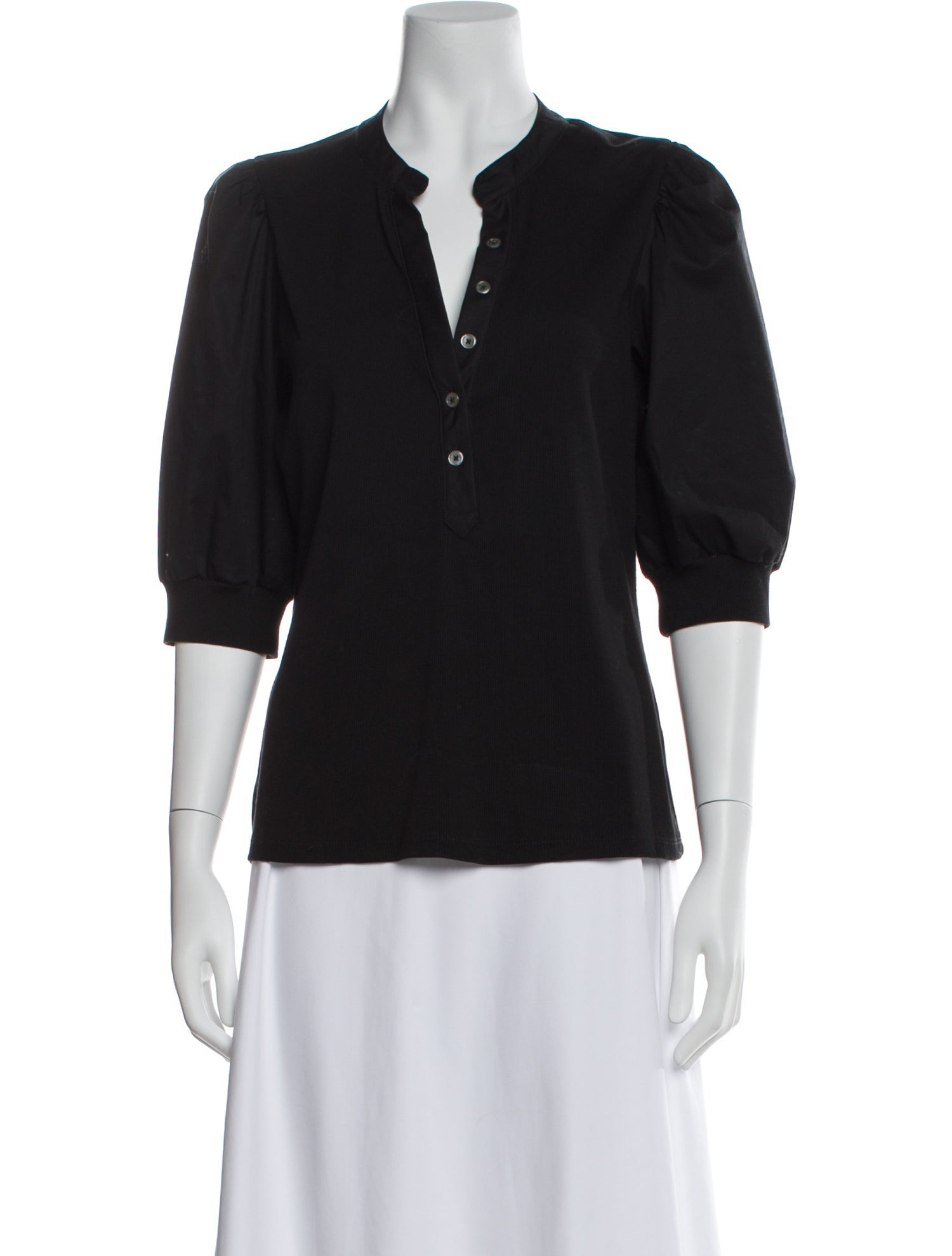 Veronica Beard V-Neck Three-Quarter Sleeve Polo w/ Tags