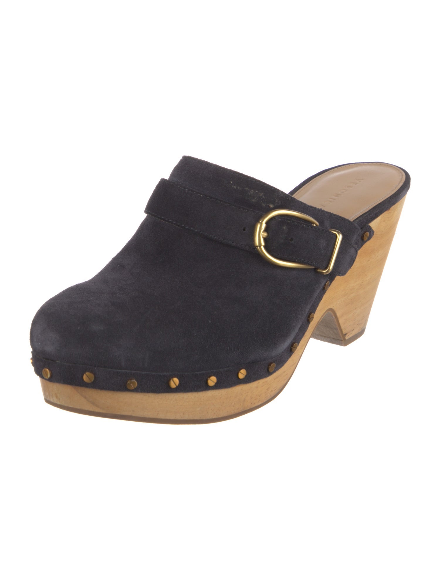 Veronica Beard Suede Studded Accents Mules