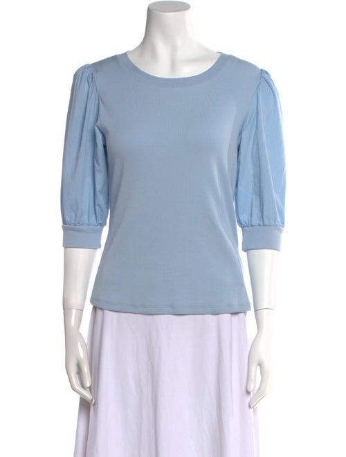 Veronica Beard Bateau Neckline Three-Quarter Sleeve Top