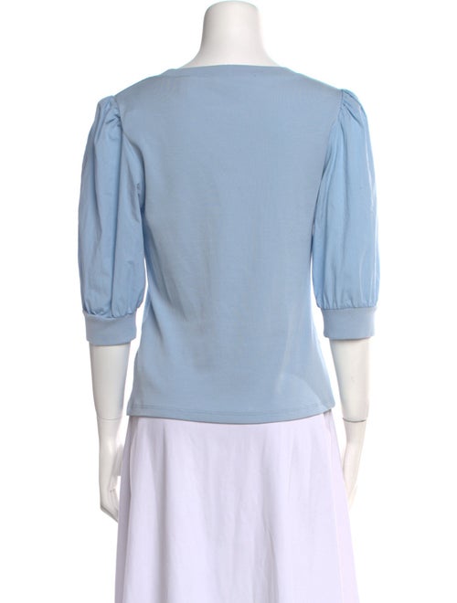 Veronica Beard Bateau Neckline Three-Quarter Sleeve Top