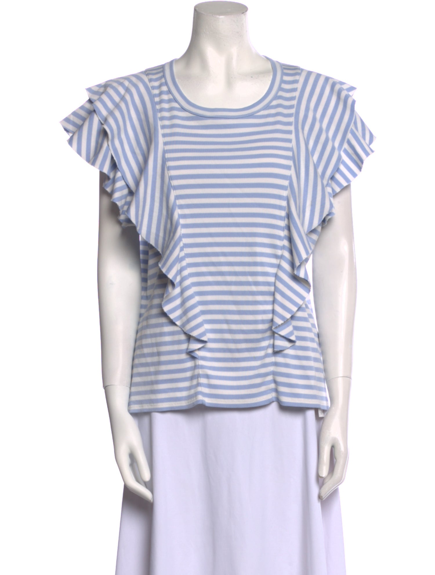 Veronica Beard Striped Scoop Neck T-Shirt