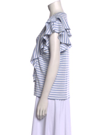 Veronica Beard Striped Scoop Neck T-Shirt