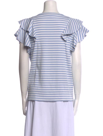 Veronica Beard Striped Scoop Neck T-Shirt