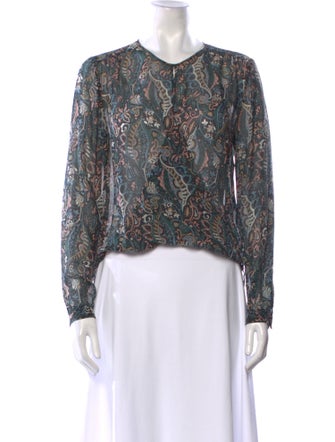 Veronica Beard Silk Paisley Print Blouse