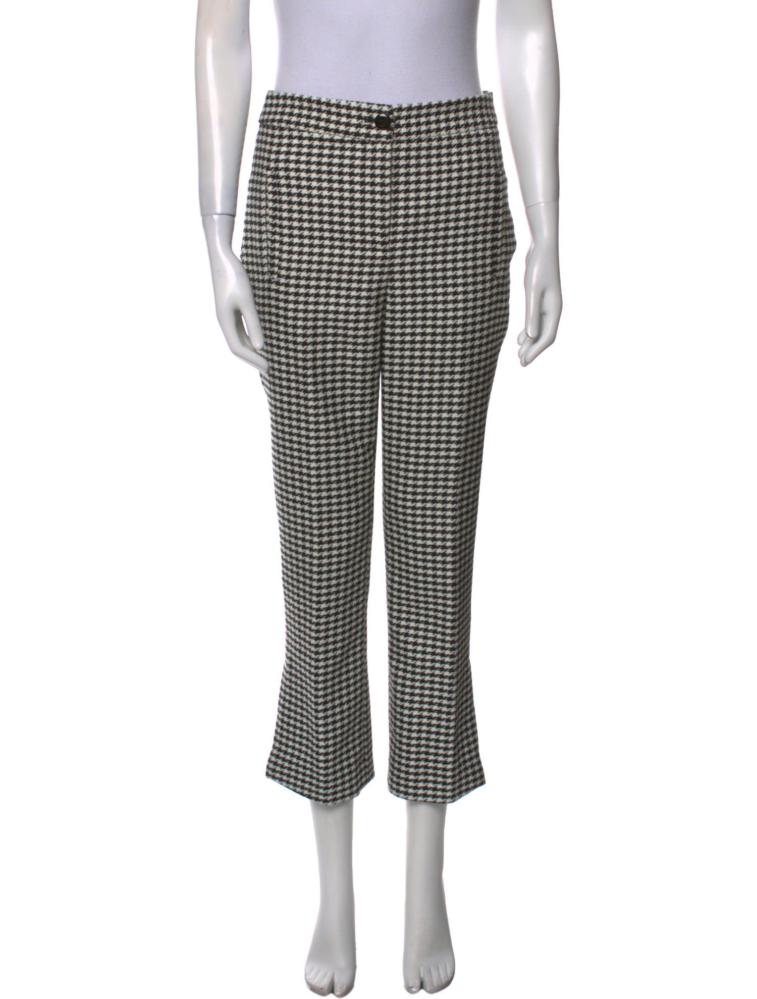 Veronica Beard Plaid Print Straight Leg Pants