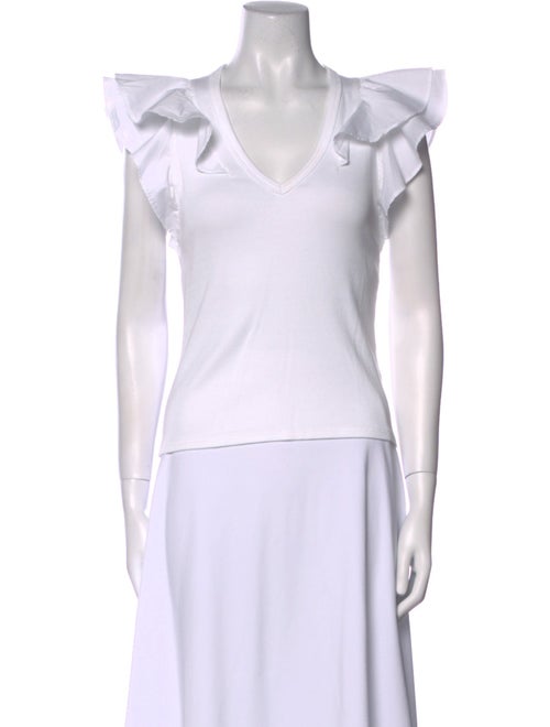 Veronica Beard V-Neck Short Sleeve Top