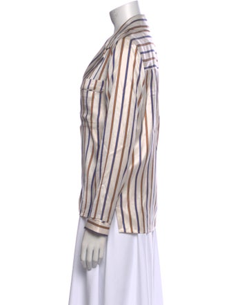 Veronica Beard Striped Long Sleeve Blouse