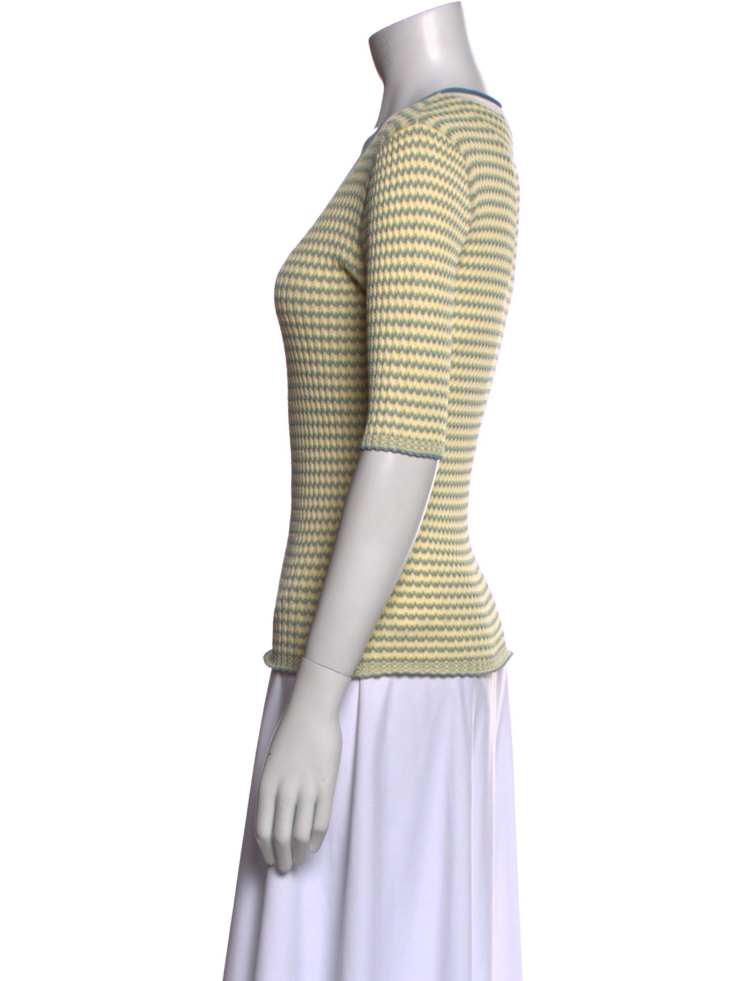 Veronica Beard Striped Scoop Neck Top