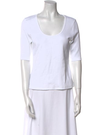 Veronica Beard Scoop Neck Short Sleeve T-Shirt