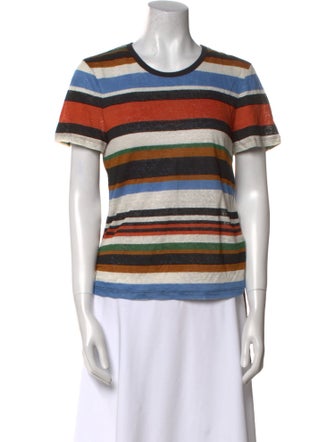 Veronica Beard Linen Striped T-Shirt
